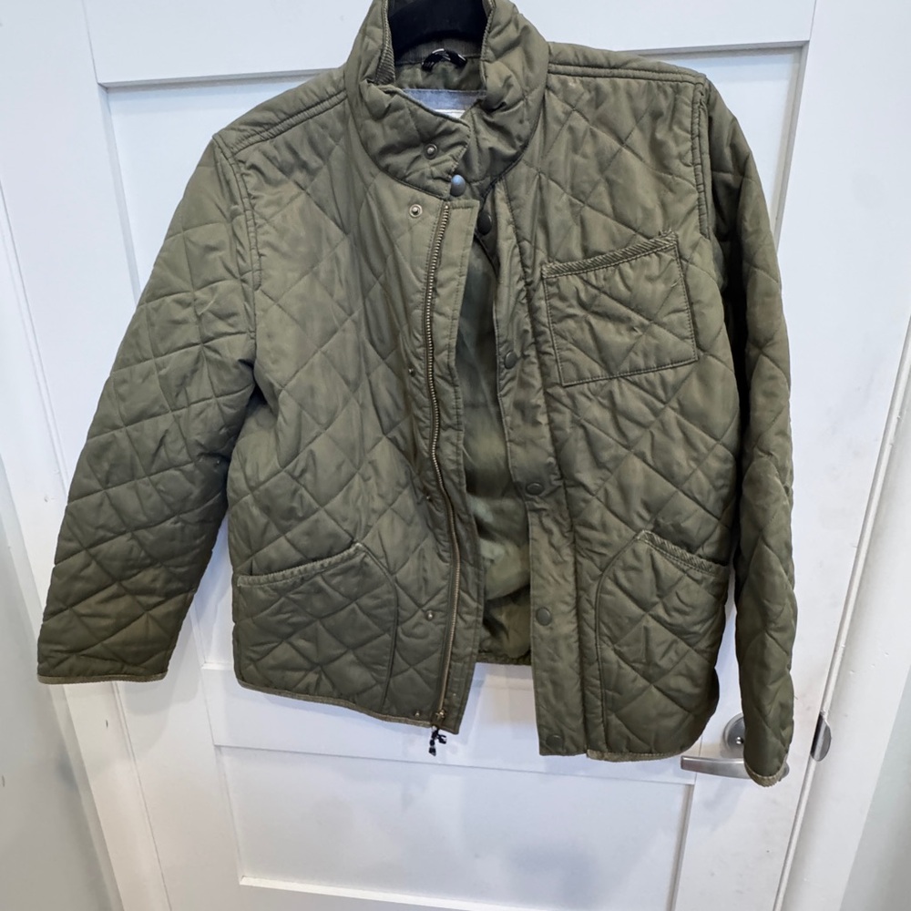 J. Crew Kids Quilted Jacket in Olive Green